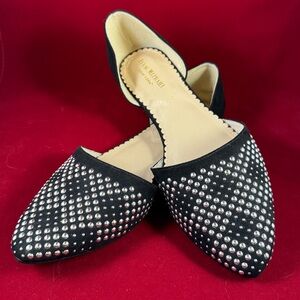 Isaac Mizrahi Faux Suede Studded Flats (Size 8.5)